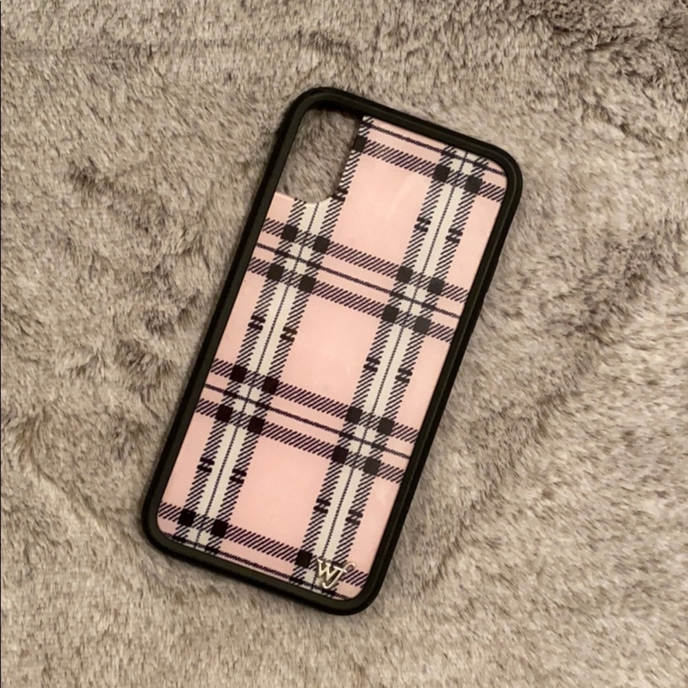 wildflower pink plaid iphone x/xs case